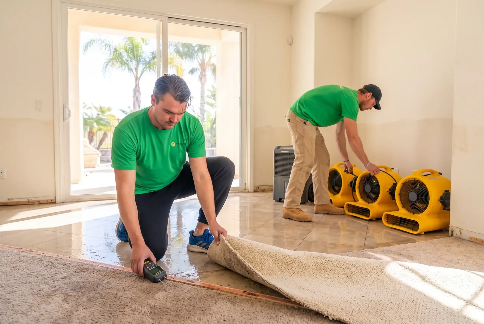 Water damage cleanup in Del Mar