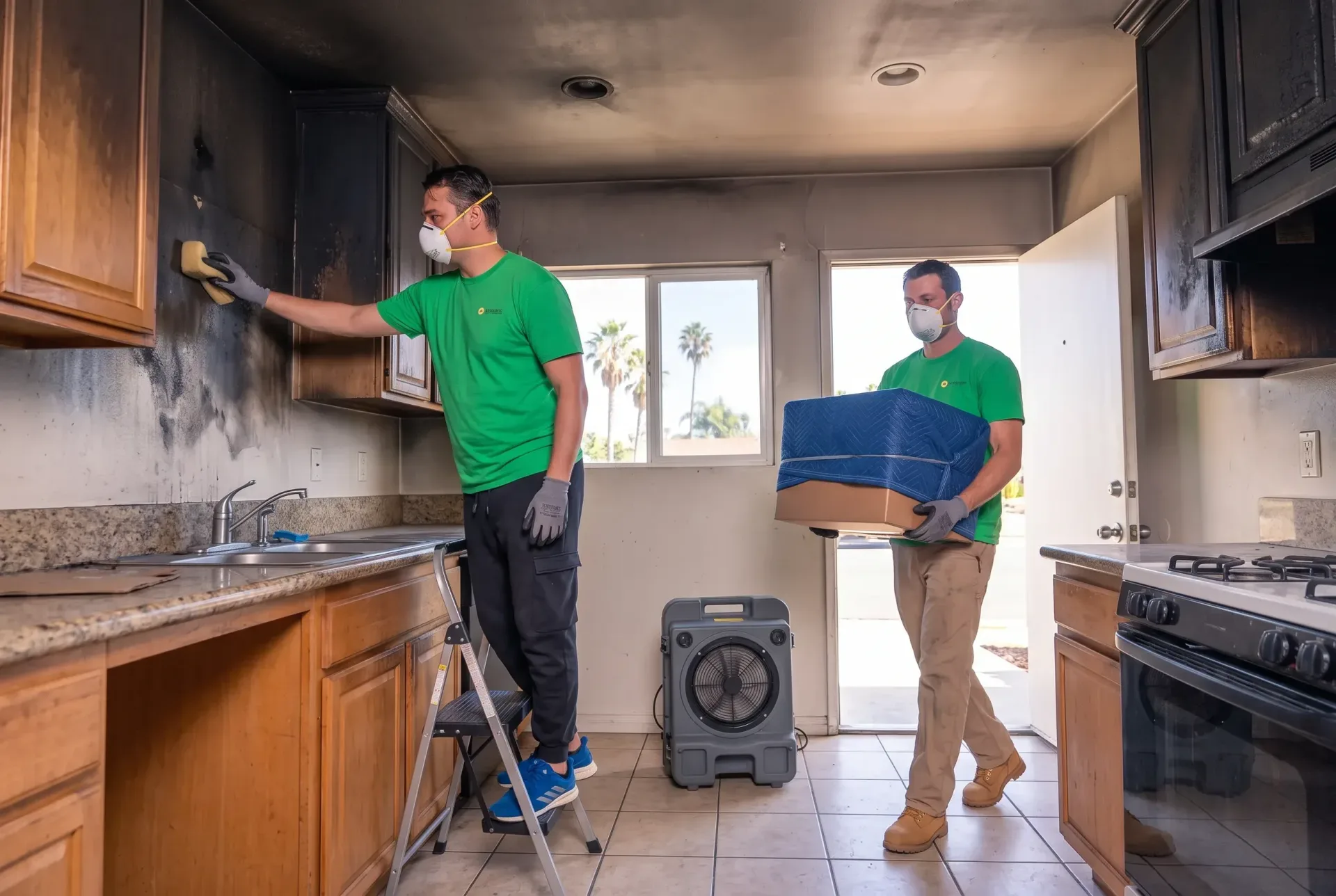 Fire damage cleanup in Del Mar
