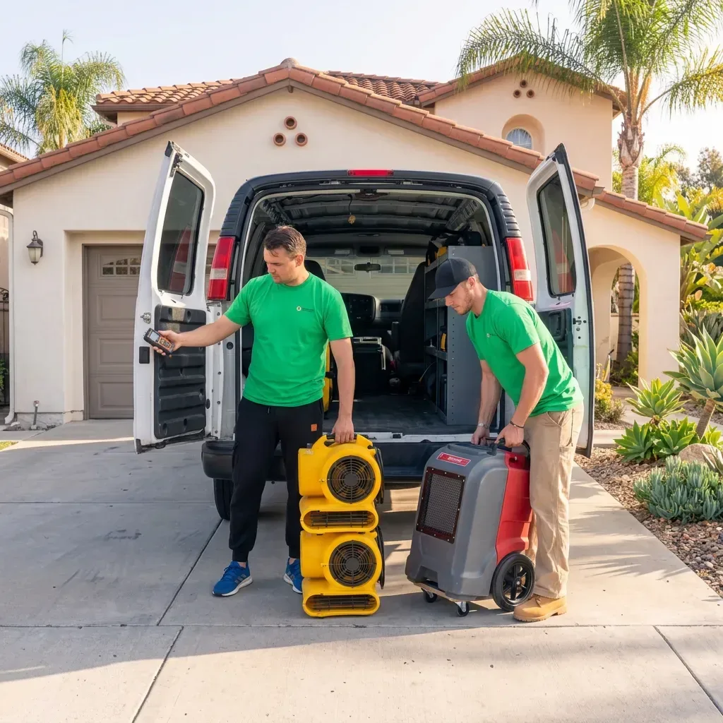 Water damage drying crew in Del Mar