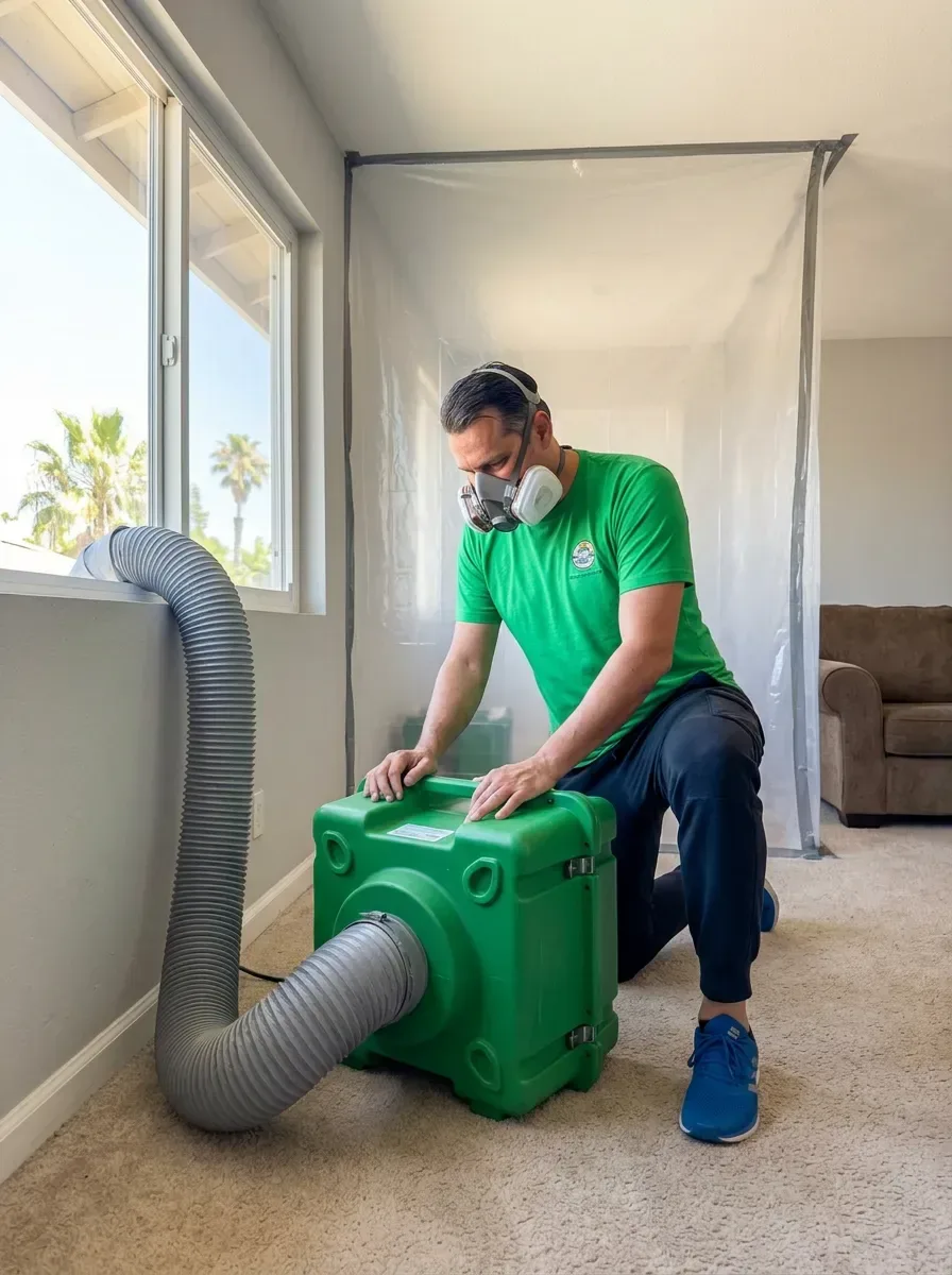 Air scrubber for mold cleanup in Del Mar